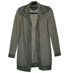 White House Black Market XS Women's Cardigan Sweater Chevron Knit Open Front